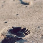 footprints on the beach